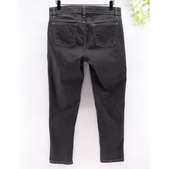 Eileen Fisher Organic Cotton Mid Rise Skinny Jeans Washed Black Gray Sz 8P - Picture 2 of 9